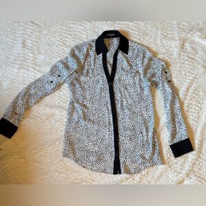 Express Black and White Polka Dot Women's Shirt